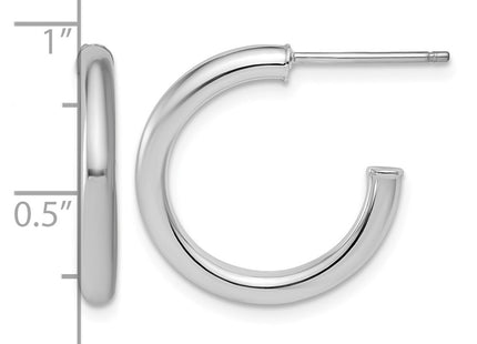 14K white gold hoop earrings, another view