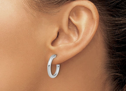 14K white gold hoop earrings, further view