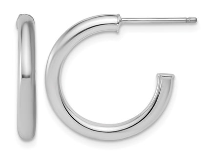 14K white gold hoop earrings
