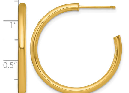 14K gold hoop earrings, another view