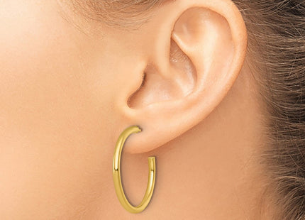 14K gold hoop earrings, further view