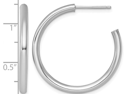 14K white gold hoop earrings, another view