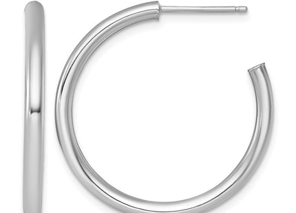 14K white gold hoop earrings