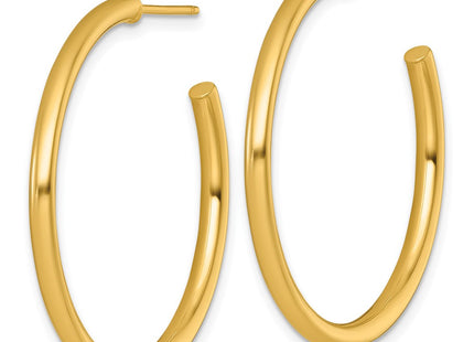 14K gold hoop earrings, alternate view