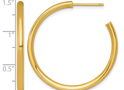 14K gold hoop earrings, another view