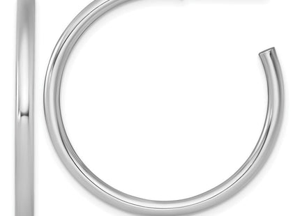 14k White Gold Polished 2.5 x Tube C-Hoop Post Earrings (Style TF2521W)