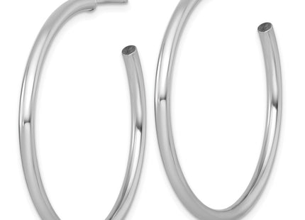 14K white gold hoop earrings, alternate view