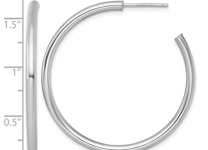 14K white gold hoop earrings, another view
