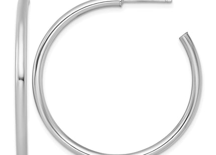 14K white gold hoop earrings