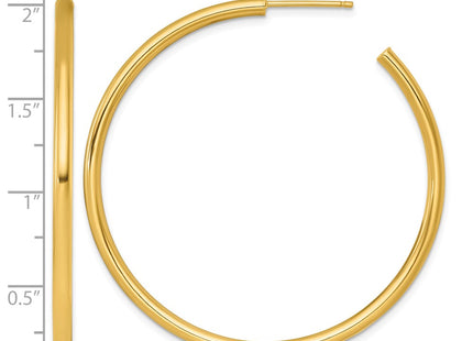 14K gold hoop earrings, another view