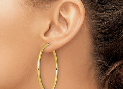 14K gold hoop earrings, further view
