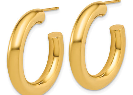 14k Polished 5.0 x Tube C-Hoop Post Earrings (Style TF2525)