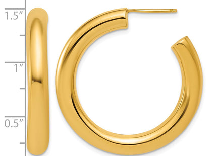 14K gold hoop earrings, another view