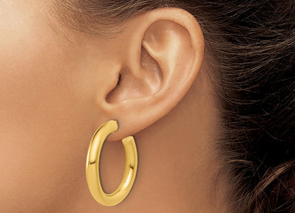 14K gold hoop earrings, further view