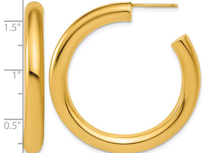 14K gold hoop earrings, another view