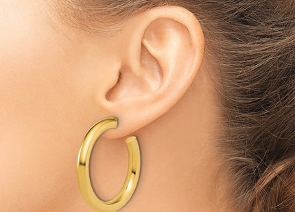 14K gold hoop earrings, further view