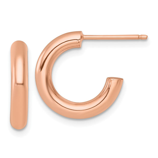 14K rose gold hoop earrings