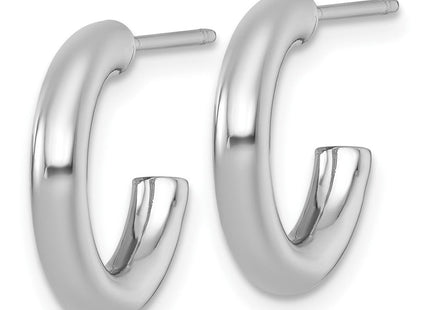 14k White Gold Polished 3.0 x Tube C-Hoop Post Earrings (Style TF2528W)