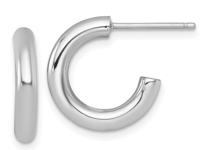 14k White Gold Polished 3.0 x Tube C-Hoop Post Earrings (Style TF2528W)