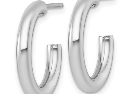 14K white gold hoop earrings, alternate view