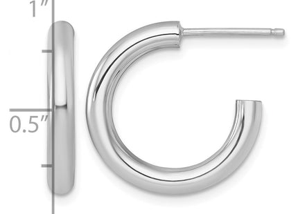 14K white gold hoop earrings, another view