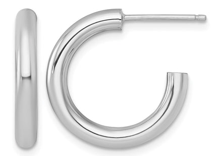 14K white gold hoop earrings