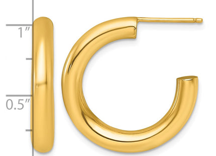 14K gold hoop earrings, another view