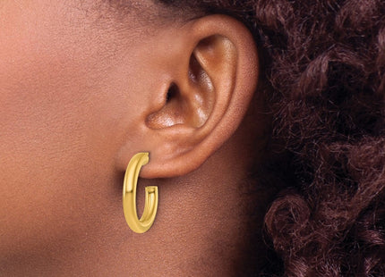 14K gold hoop earrings, further view