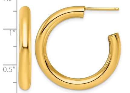 14K gold hoop earrings, another view