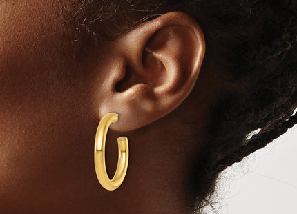 14K gold hoop earrings, further view