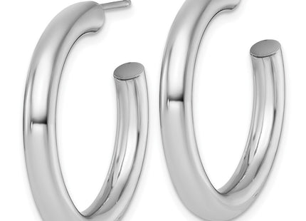 14K white gold hoop earrings, alternate view