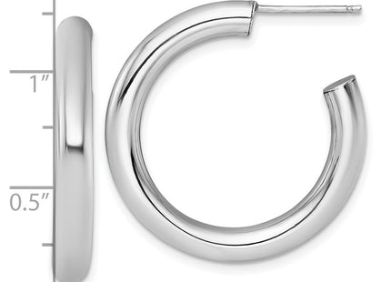 14K white gold hoop earrings, another view