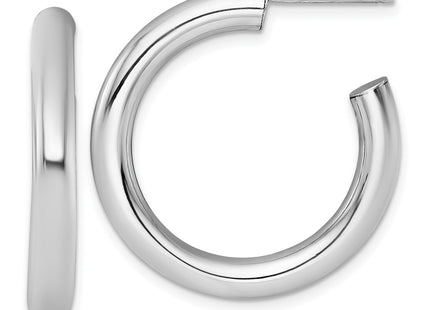 14K white gold hoop earrings