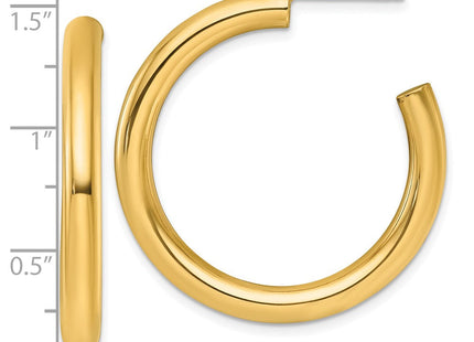 14k Polished 4.0 x Tube C-Hoop Post Earrings (Style TF2538)