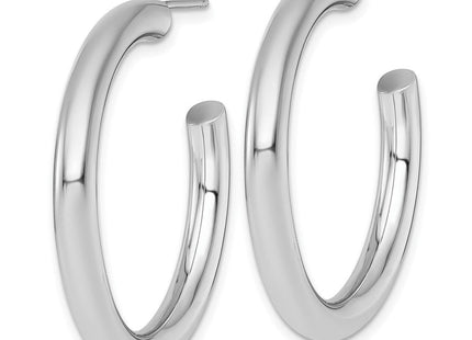 14k White Gold Polished 4.0 x Tube C-Hoop Post Earrings (Style TF2538W)