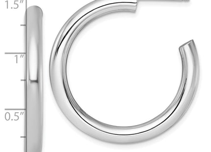 14k White Gold Polished 4.0 x Tube C-Hoop Post Earrings (Style TF2538W)