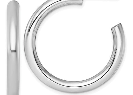 14k White Gold Polished 4.0 x Tube C-Hoop Post Earrings (Style TF2538W)
