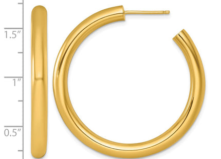 14K gold hoop earrings, another view