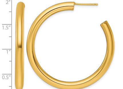 14K gold hoop earrings, another view