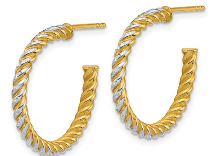 14k Yellow & Rhodium Earrings Style TF2542 - Classique Jewelry Inc.