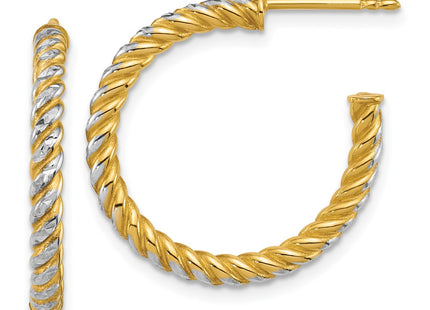14k Yellow & Rhodium Earrings Style TF2542 - Classique Jewelry Inc.