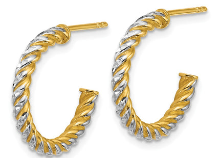 14K gold hoop earrings, alternate view