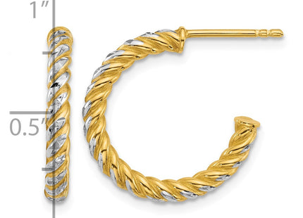 14K gold hoop earrings, another view