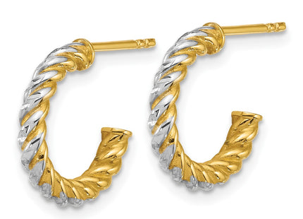 14K gold hoop earrings, alternate view