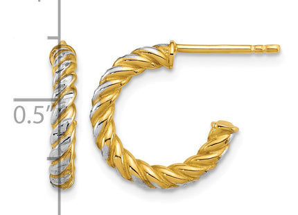 14K gold hoop earrings, another view