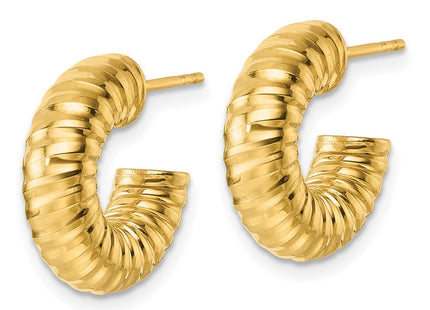 14K gold hoop earrings, alternate view