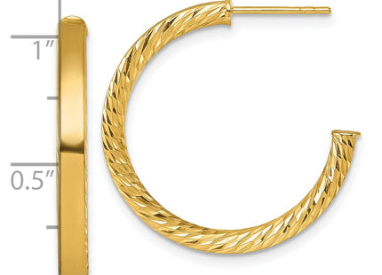 14K gold hoop earrings, another view