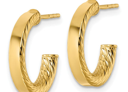 14K gold hoop earrings, alternate view