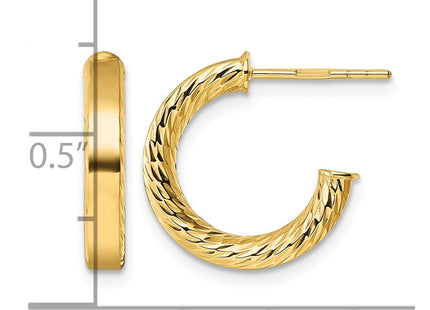 14K gold hoop earrings, another view