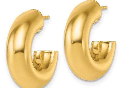 14K gold hoop earrings, alternate view